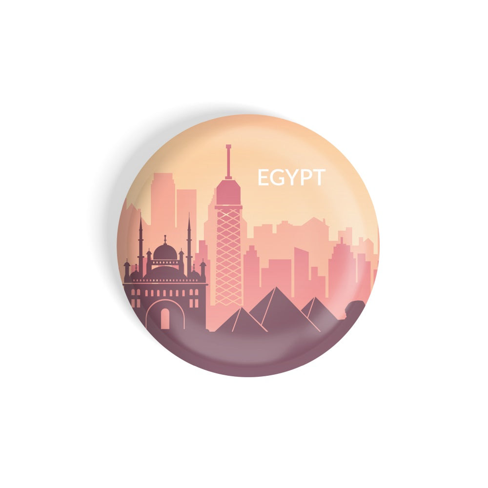 dhcrafts Round Fridge Magnet Multicolor Egypt D3 Glossy Finish Design Pack of 1 (58 mm)
